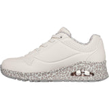 Skechers Womens Uno Safari Time Trainers White/Leopard