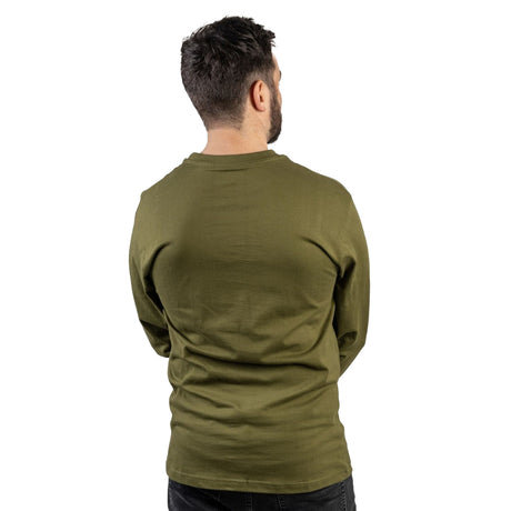 Caterpillar Mens Trademark Banner Long Sleeve T-Shirt Chive
