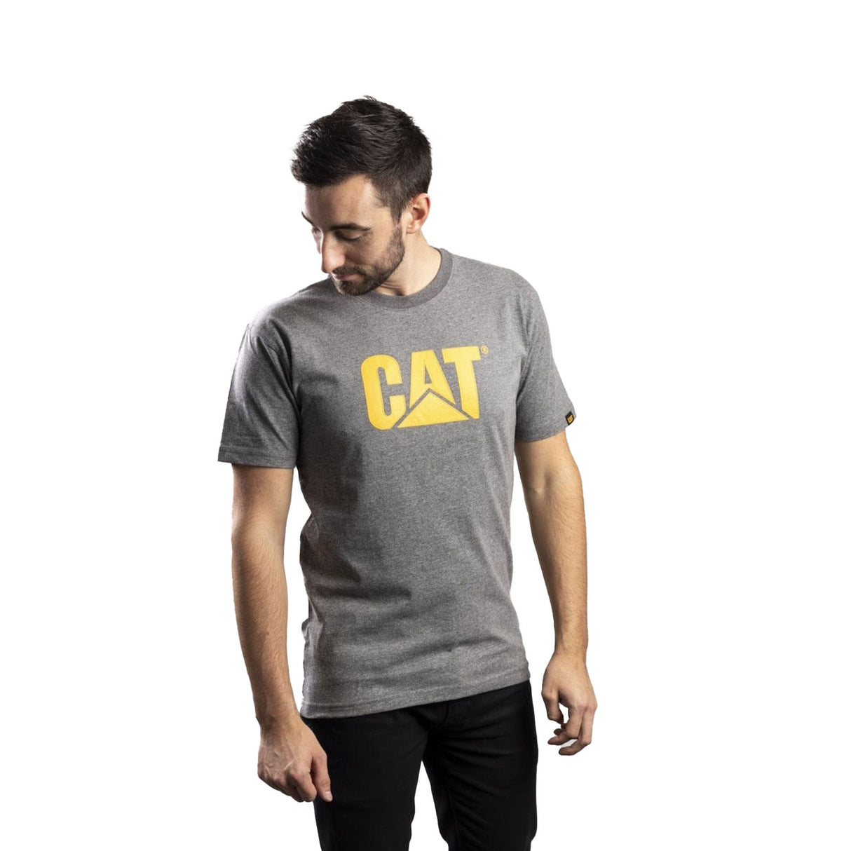 Caterpillar Mens Trademark Logo T-Shirt Dark Heather Grey