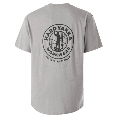Hard Yakka Mens Heritage Icon Short Sleeve Tee Grey