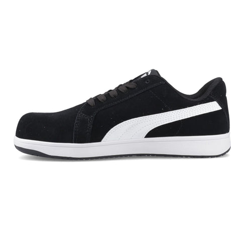 Puma Safety Mens Iconic Low Suede Safety Shoe Black/White