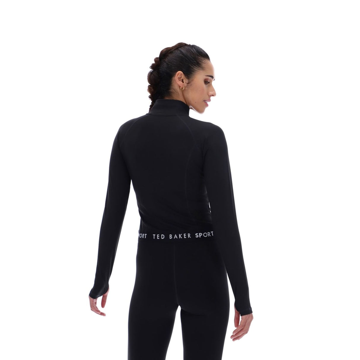 Ted Baker Sport Womens MARIE Essentials Cropped Zip Up Jacket Black