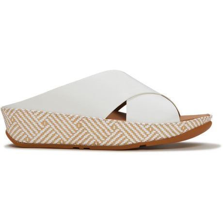 Fitflop Womens Lulu Lux Graphic-Weave Slides Urban White