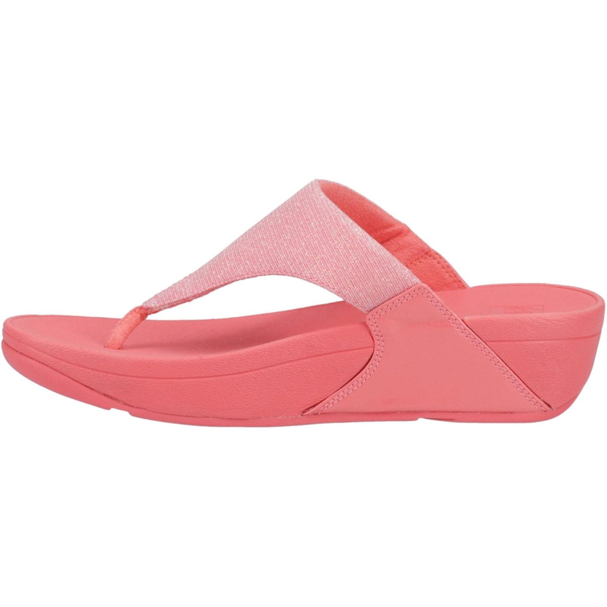 Fitflop Womens Lulu Shimmerlux Toe Post Sandals Rosy Coral