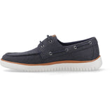 Hush Puppies Mens Daniel Canvas Boat Shoe Navy