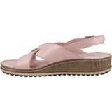 Hush Puppies Womens Elena Cross Over Wedge Sandal Blush