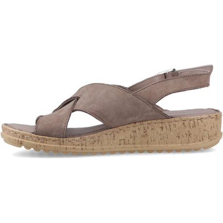 Hush Puppies Womens Elena Cross Over Wedge Sandal Fossil