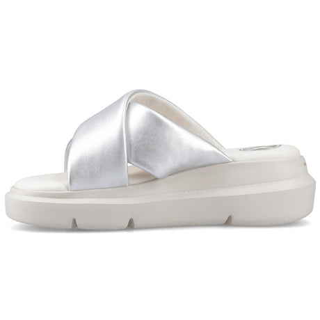 Hush Puppies Womens Uplift Crossover Slide Silver