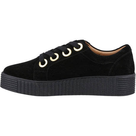 Hush Puppies Womens Tamsin Suede Trainer Black