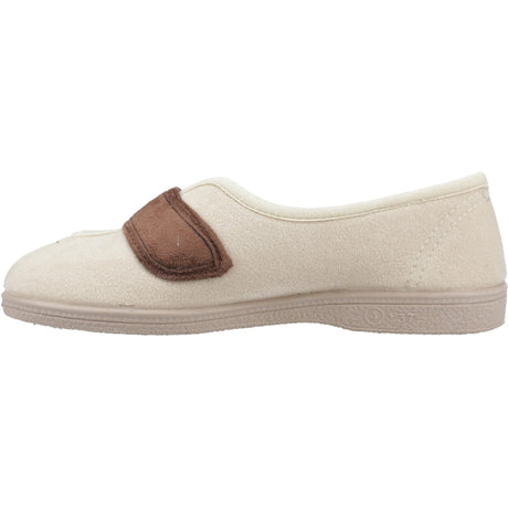 Mirak Womens Andrea Touch Fastening Slipper Beige