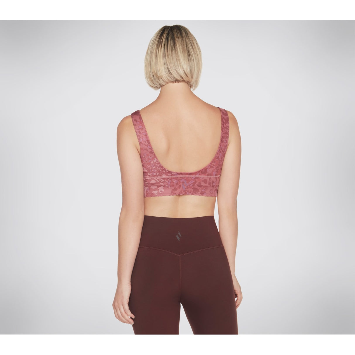 Skechers Womens Gosculpt Leopard Longline Bra Dark Pink