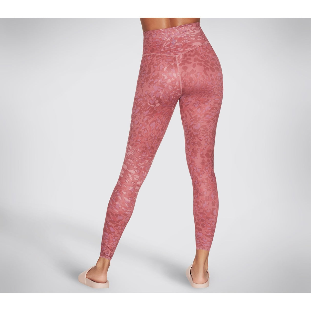 Skechers Womens Go Sculpt HW Leopard Legging Dark Pink