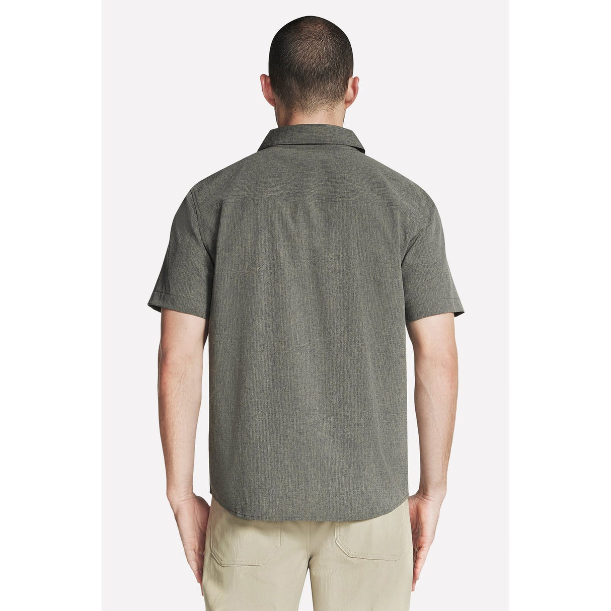 Skechers Mens GO WALK Air Short Sleeve Shirt Olive/Grey