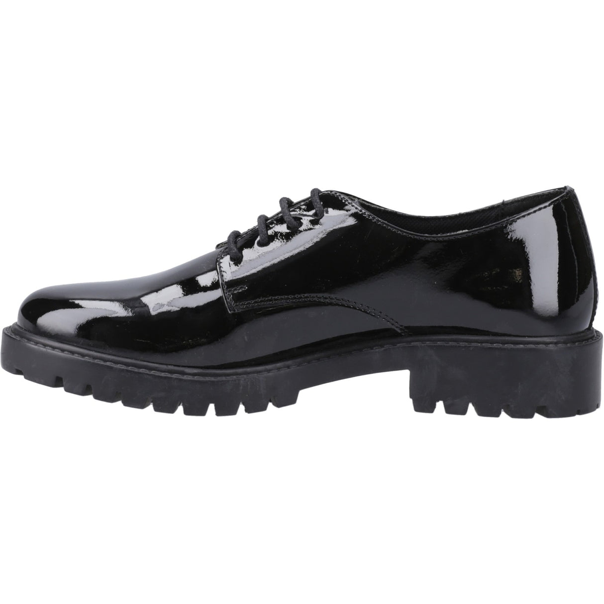 Hush Puppies Womens Aubrey Lace Up Patent Snr Black