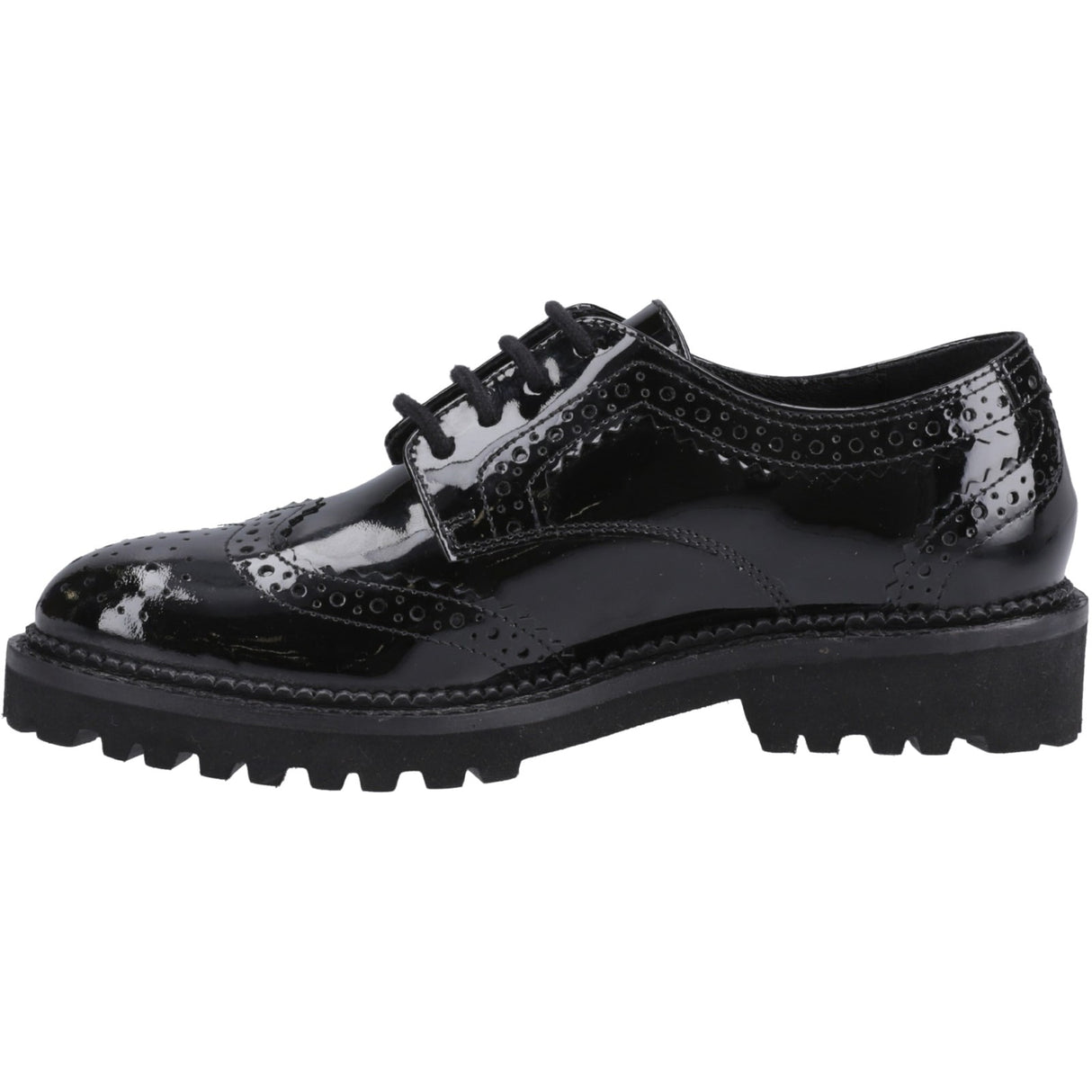 Hush Puppies Womens Gabi Lace Up Patent Snr Black
