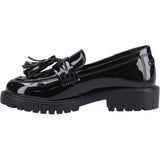 Hush Puppies Girls Abigail Patent Senior Shoe Black