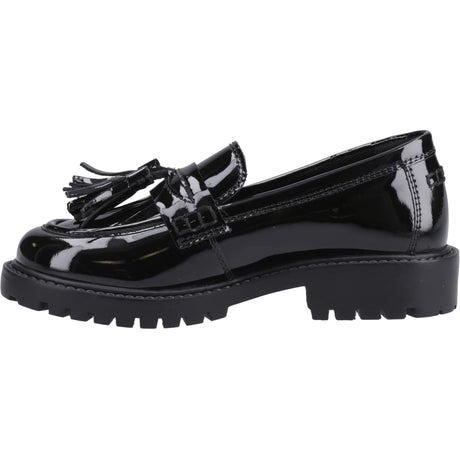 Hush Puppies Girls Abigail Patent Senior Shoe Black