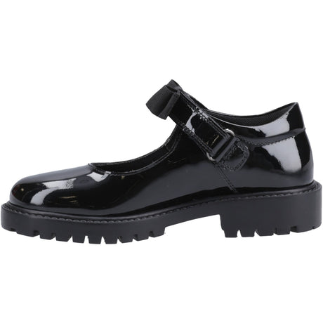 Hush Puppies Junior Girls Astrid Bow Patent Jnr Black