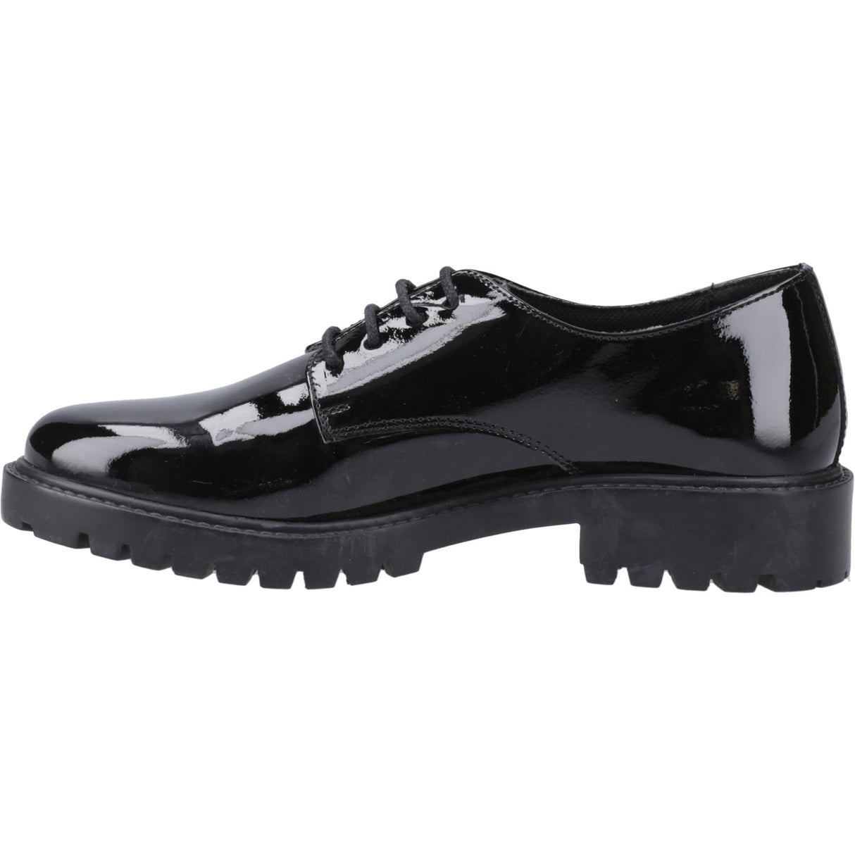 Hush Puppies Junior Girls Aubrey Lace Up Patent Jnr Black
