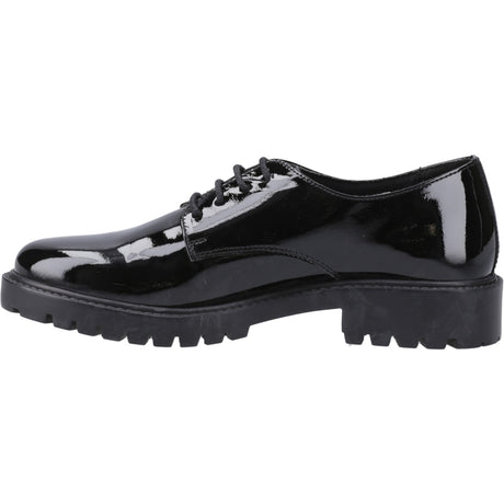 Hush Puppies Girls Aubrey Lace Up Patent Snr Black
