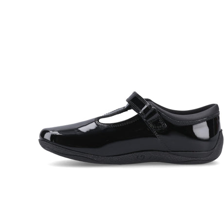 Hush Puppies Girls Caitlin T-Bar Patent Snr Black