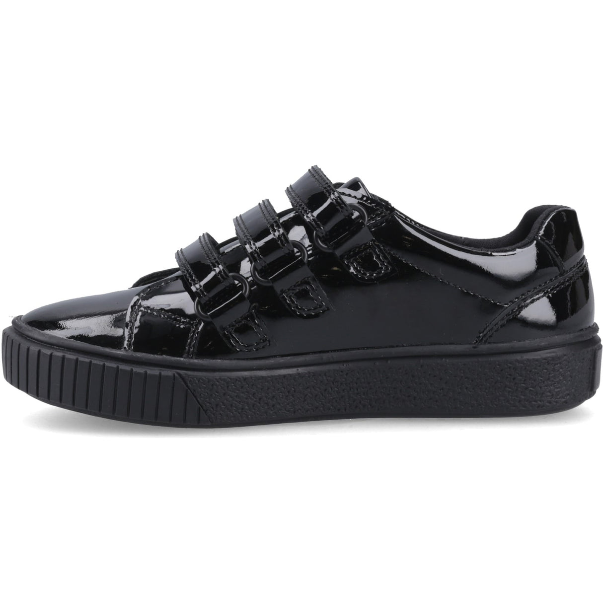 Hush Puppies Junior Girls ELSIE TOUCH FASTENING JN Black Patent