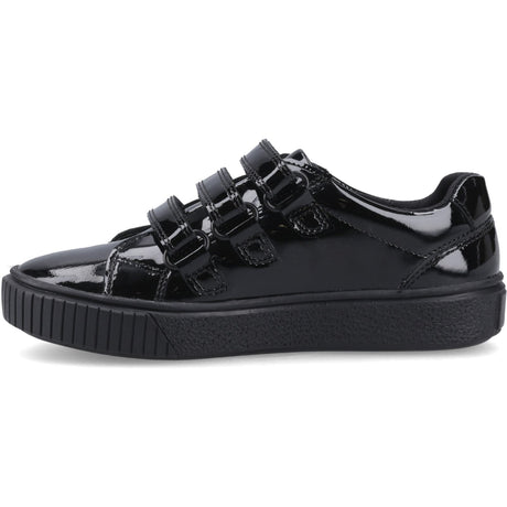 Hush Puppies Junior Girls ELSIE TOUCH FASTENING JN Black Patent
