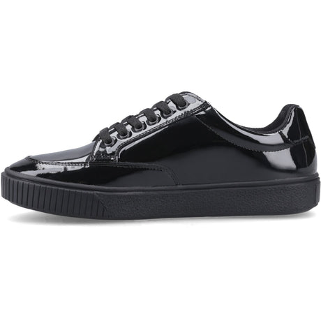 Hush Puppies Junior Girls EVELYN LACE TRAINER JNR Black Patent