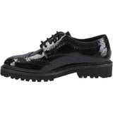 Hush Puppies Junior Girls Gabi Lace Up Patent Jnr Black