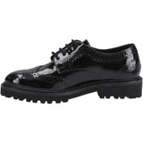 Hush Puppies Girls Gabi Lace Up Patent Snr Black