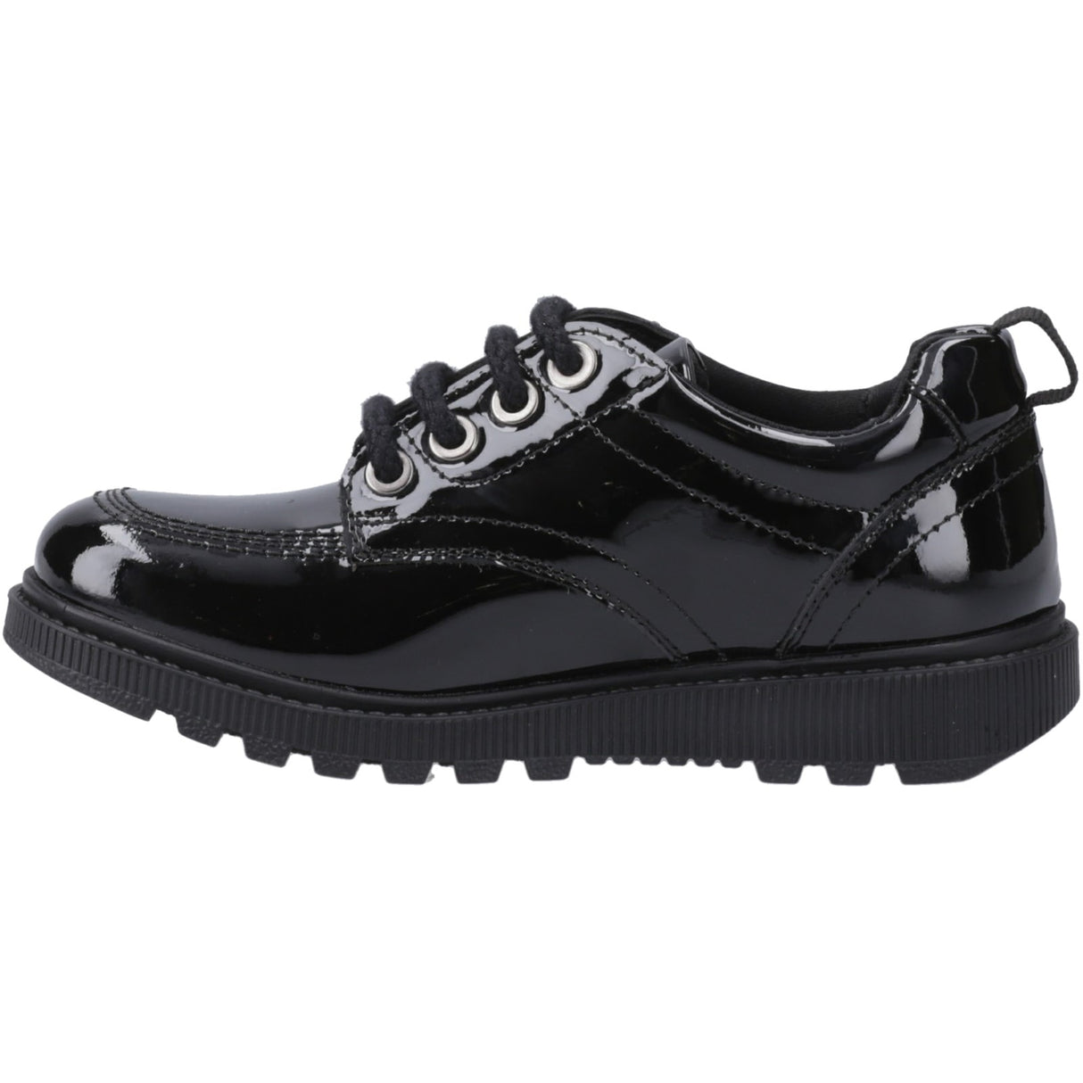 Hush Puppies Junior Girls Keeley Lace Up Patent Jnr Black