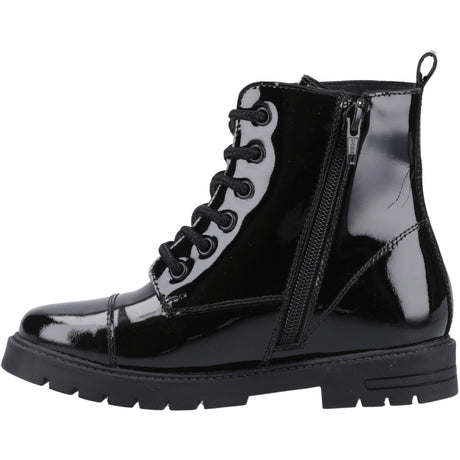 Hush Puppies Junior Girls Lauren Patent Junior Shoe Black