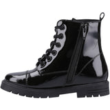 Hush Puppies Girls Lauren Patent Senior Shoe Black