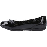Hush Puppies Junior Girls Lillie Ballerina Patent Black