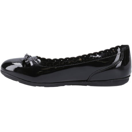 Hush Puppies Junior Girls Lillie Ballerina Patent Black