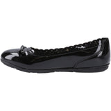 Hush Puppies Girls Lillie Ballerina Patent Black