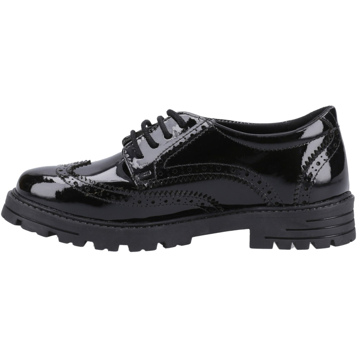 Hush Puppies Girls Maxine Patent Senior Shoe Black