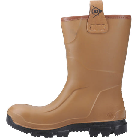 Dunlop Unisex Purofort RigPRO Full Safety Synthetic Fur lining Wellington Brown/Black