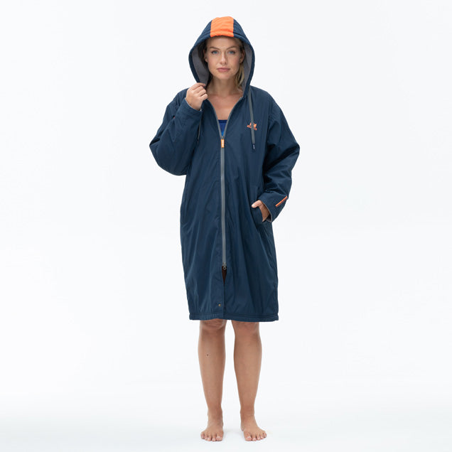 Zone3 Polar Fleece Parka Robe Navy/Orang