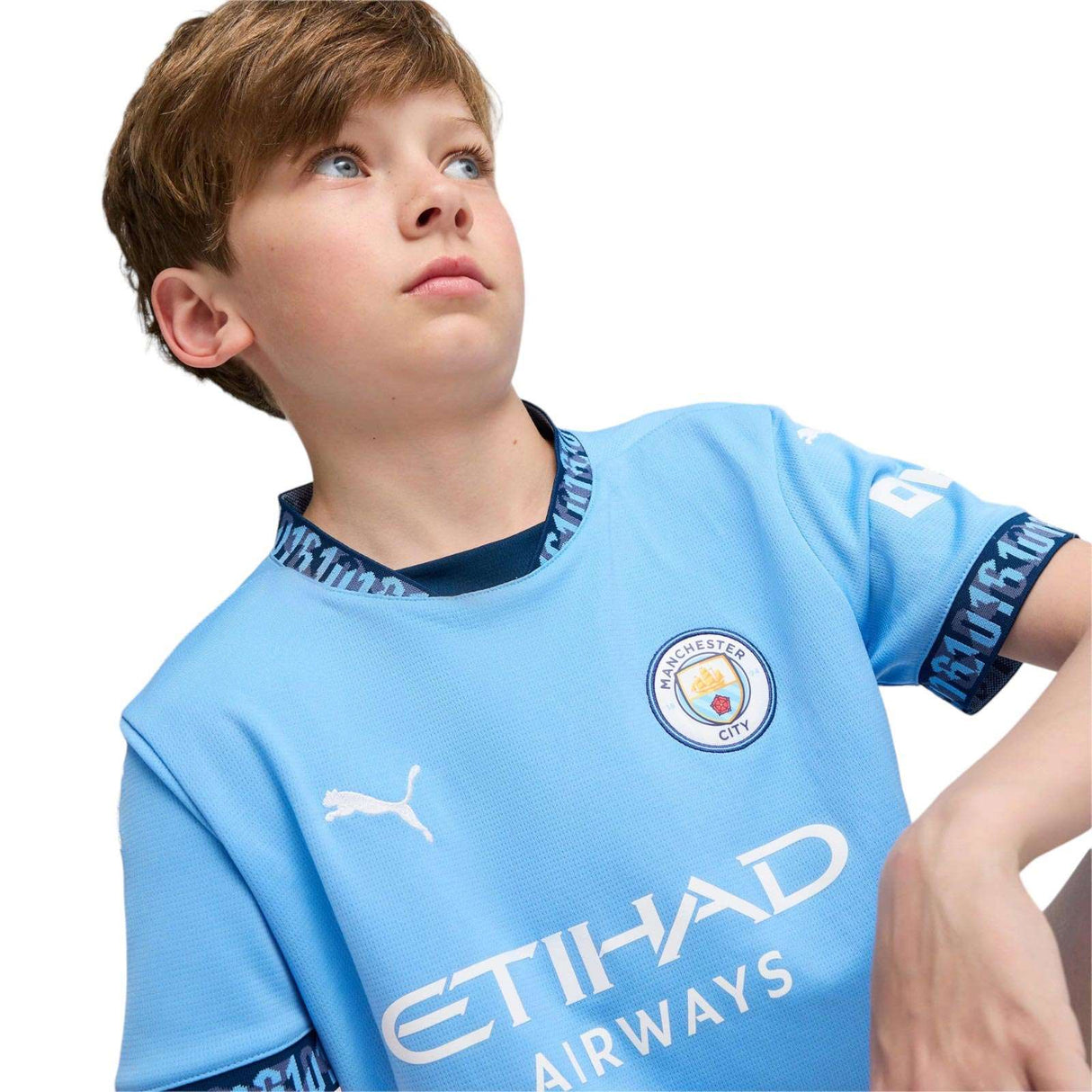 Manchester City Football 2024/25 Short Sleeved Kids Home Jersey