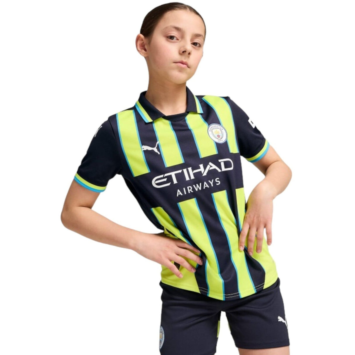 Puma Man City 2024/25 Short Sleeved Kids Away Jersey