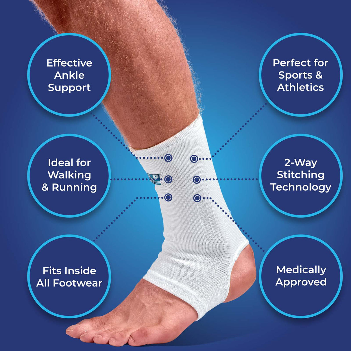 LP Elasticated Ankle Support White