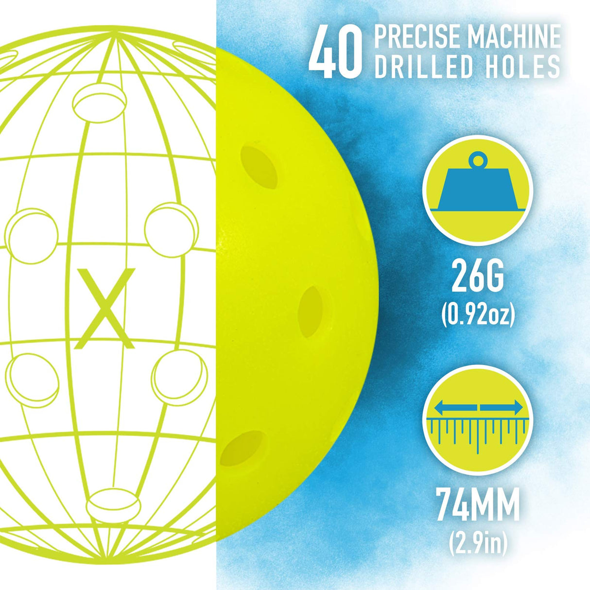 Franklin Outdoor X-40 Pickleball - 3 Pack
