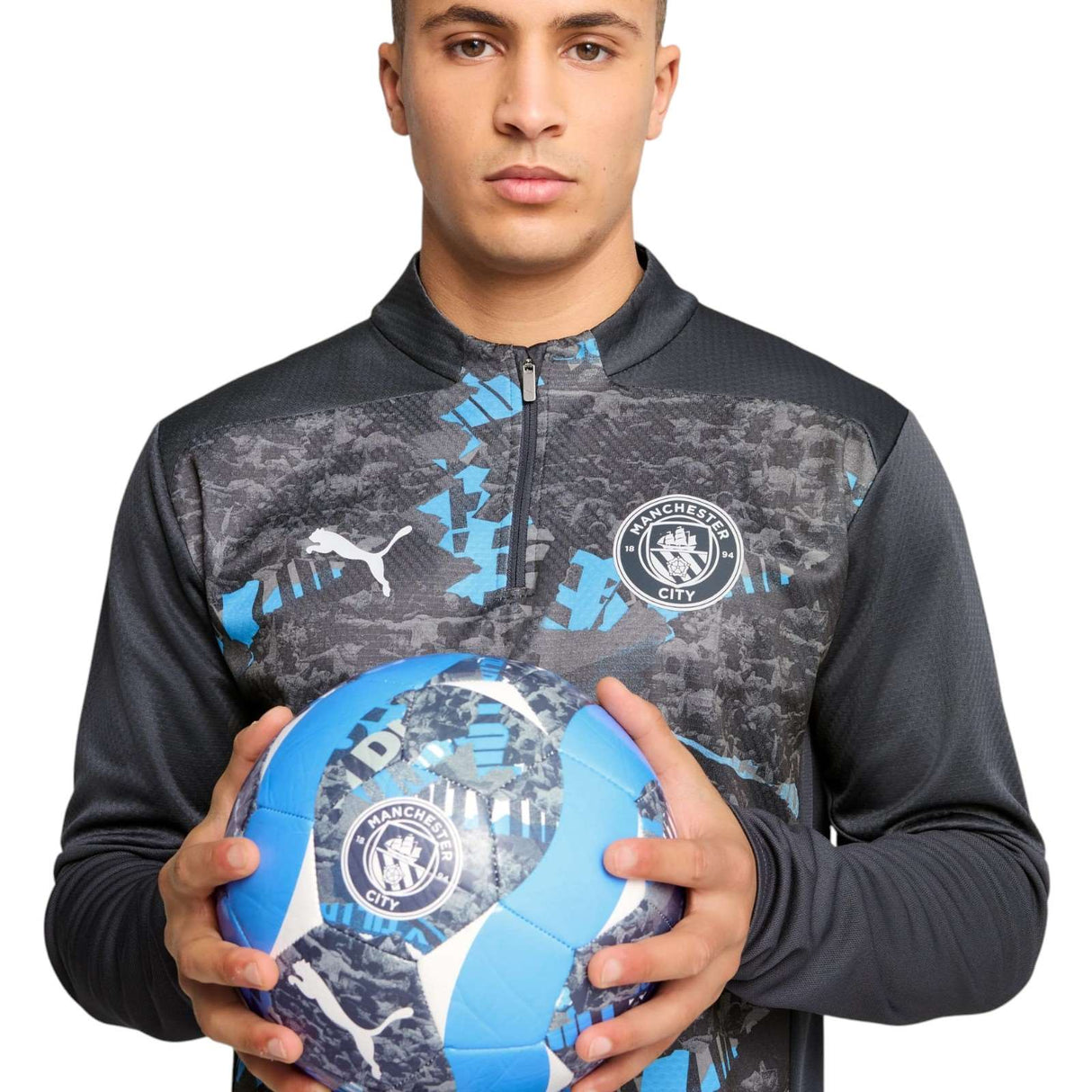 Puma Man City Football 2024/25 Pre-Match Mens Half-Zip Top