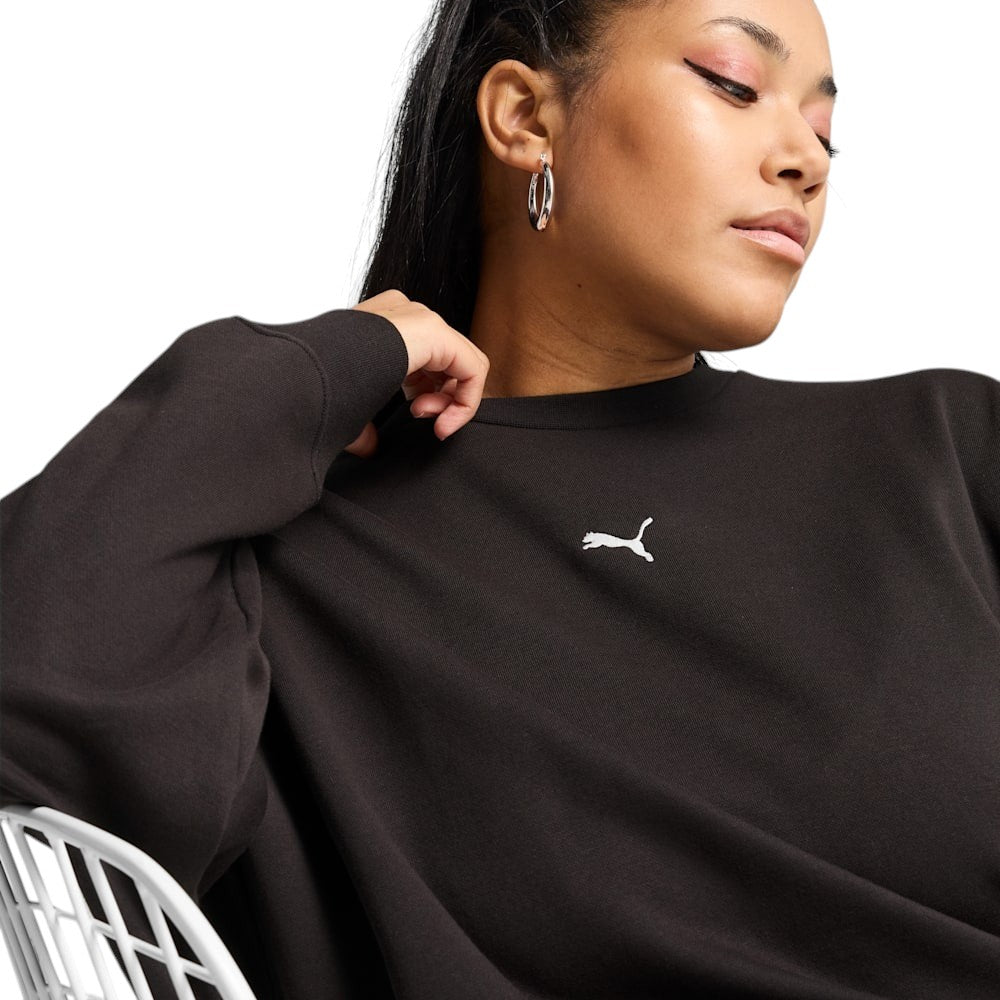 Puma Essentials Oversized Womens Fleece Crew Sweatshirt
