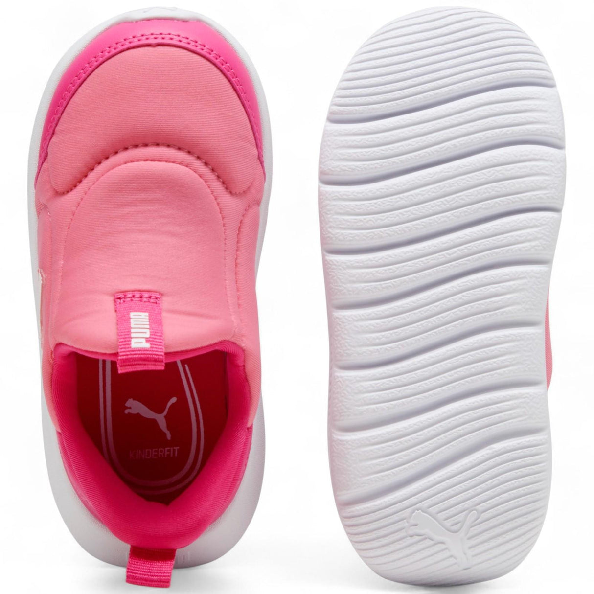 Puma Fun Racer 2 Sliptech Low-Cut Slip On Infant Shoes Pink Top and Sole Full View