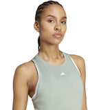 adidas Designed For Training Womens Sleeveless Tank Top Close-Up Model Front View