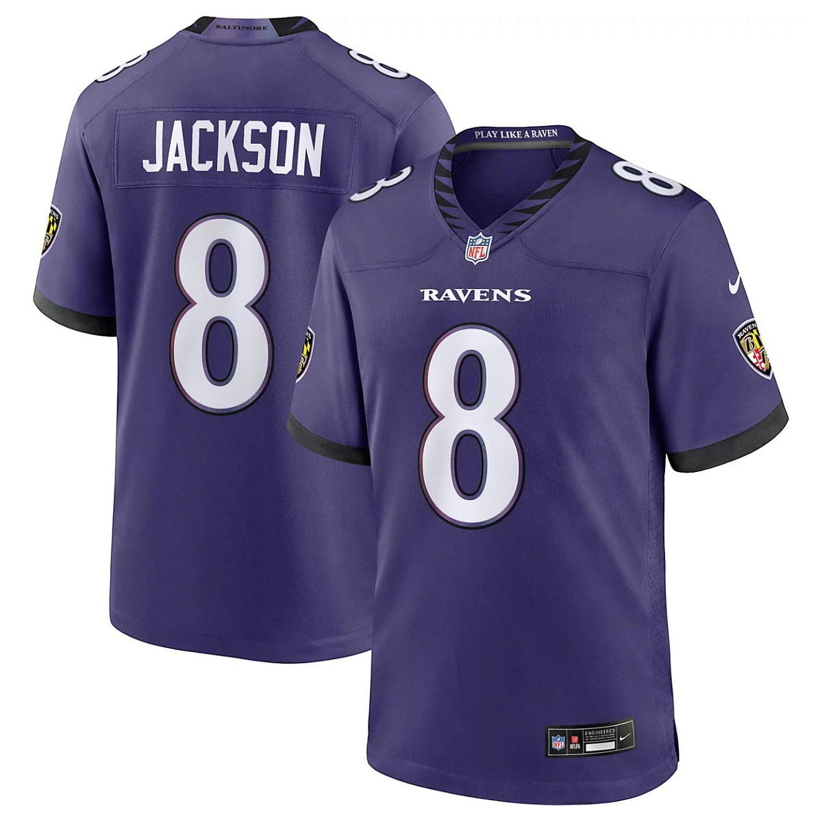 Nike Ravens Home Jersey Jackson 8 Purple