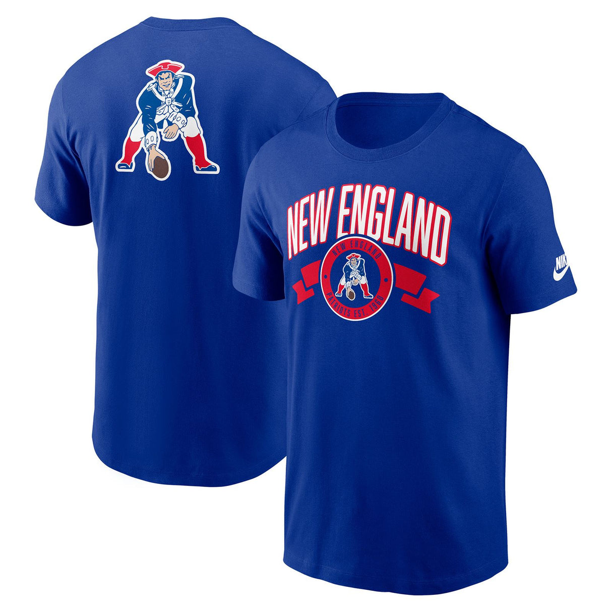 Nike Patriots Rewind Essntl Cottn T Blu