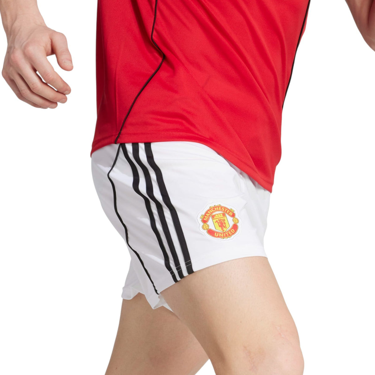 adidas Manchester United Football 2025/26 Adults Home Shorts Model Side View